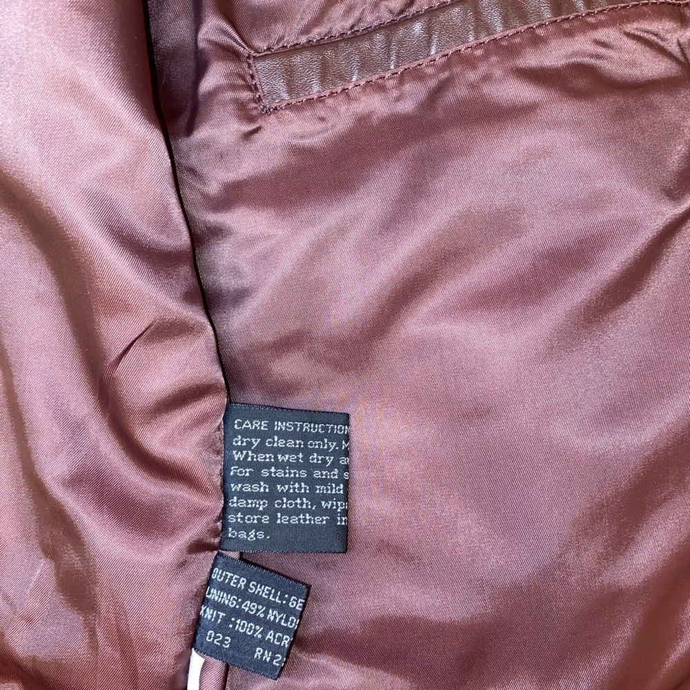 MEMBERS ONLY Iconic Racer Motorcycle Jacket Gen Leather Vintage 80s Brown SZ 38 - Picture 6 of 7
